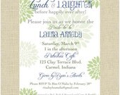 Bridal Shower Invite - Lunch & Laughter before Happily Ever After - 5x7 Printable
