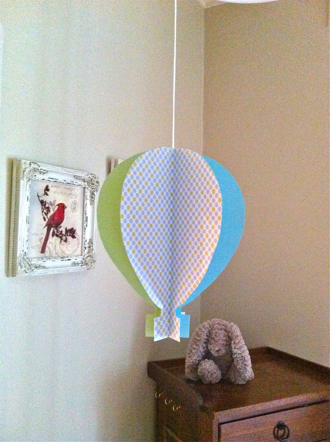 Pastel Blue/Green Polka Dot Balloon Mobile