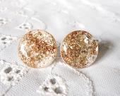White Party Studs - White Glitter Studs - Glitter Studs