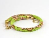 OOAK Bead Crochet Necklace "Sunny day"  Gift for her   Free shipping   light green   pink   cream  Jewelry  Beadwork