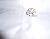 Crown Trifari Flower brooch Pin silvertone signed crown trifari pretty flower pin vintage estate jewelry