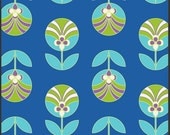 Color Me Retro by Jeni Baker for Art Gallery - Florette Sapphire - Half Yard