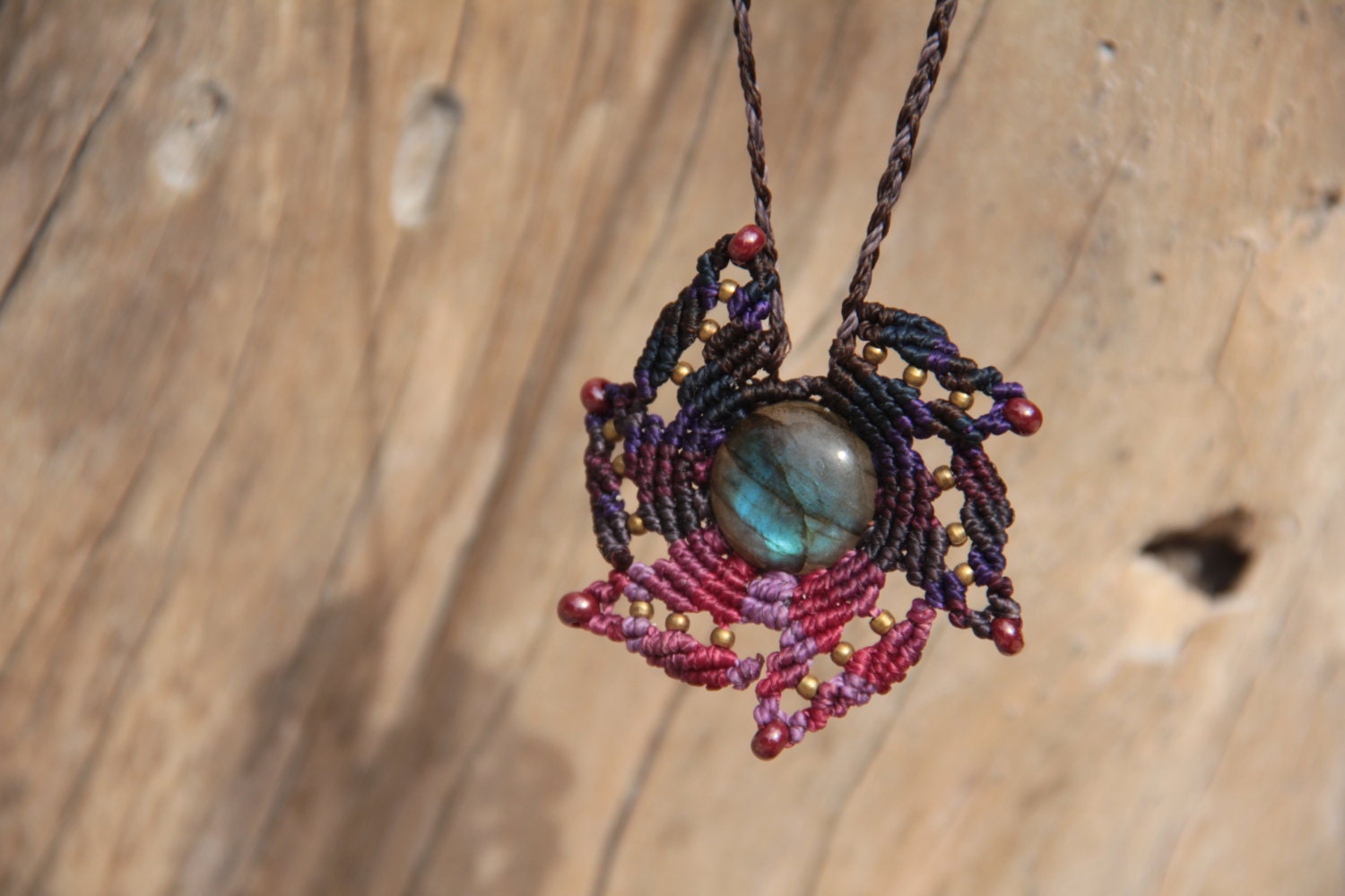 rainbow labradorite flower  necklace