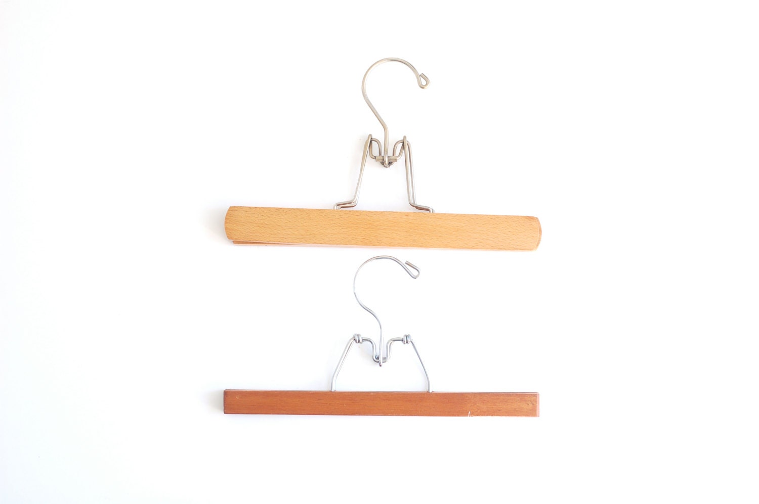 Two Vintage Wooden Hangers
