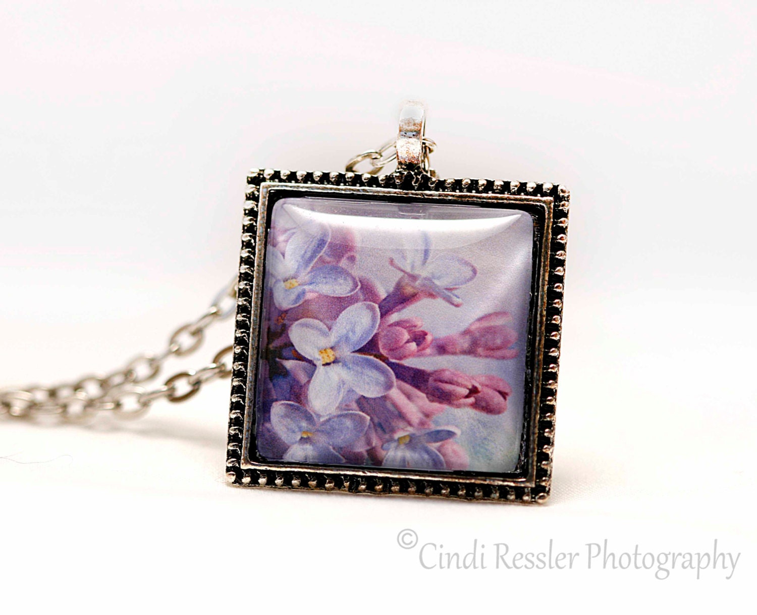 Lilac Photo Pendant, Photo Jewelry - CindiRessler