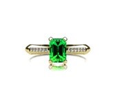 Emerald ring, diamond engagement, emerald cut, emerald engagement ring. solitaire, white gold, yellow gold, unique, green engagement, pave