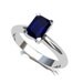 Blue sapphire ring, white gold, engagement ring, emerald cut, sapphire engagement, white gold ring, solitaire, crown setting