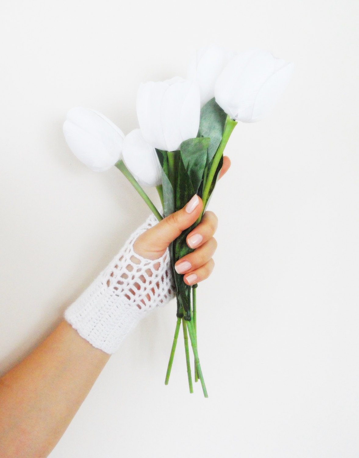 Bridal Gloves, Hand Crochet White Lace Gloves, Mitten  Half Finger, spring  Fashion, Winter Accessories, Warm Soft Fingerless