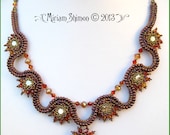 Chocolate Amber Beaded Necklace with Swarovski Crystals