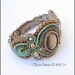 Soutache bracelet in Mint, Chocolate, Cream and Gold soutache