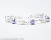 Lavender and White Pearl Bracelet, Wedding Jewellery