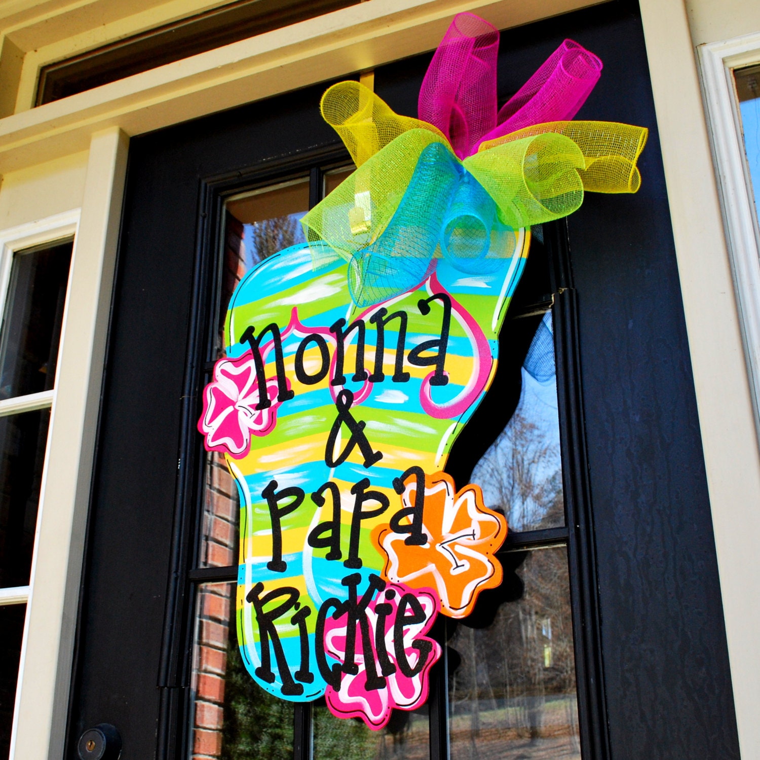 Door Hanger: Flip Flop, Summer Door Decoration, Beach House Decor