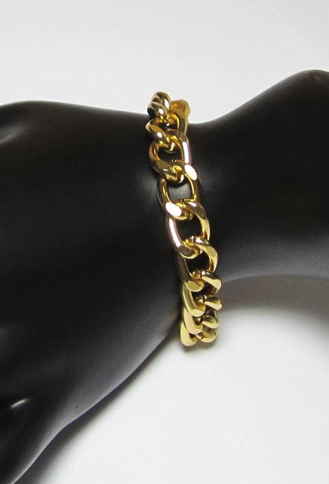 Big Links Single Wrap Bracelet Gold Silver or Gun Metal Gray Bracelet Big Links Chain Chunky Statement Jewelry