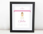 Printable 'Personalized custom illustrated Holy Communion Poster for a Girl'
