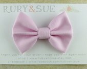 Fabric Bow Hair Clip, Baby Pink Bow, Bow Headband
