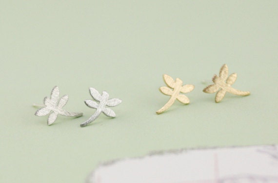 tiny dragonfly earrings