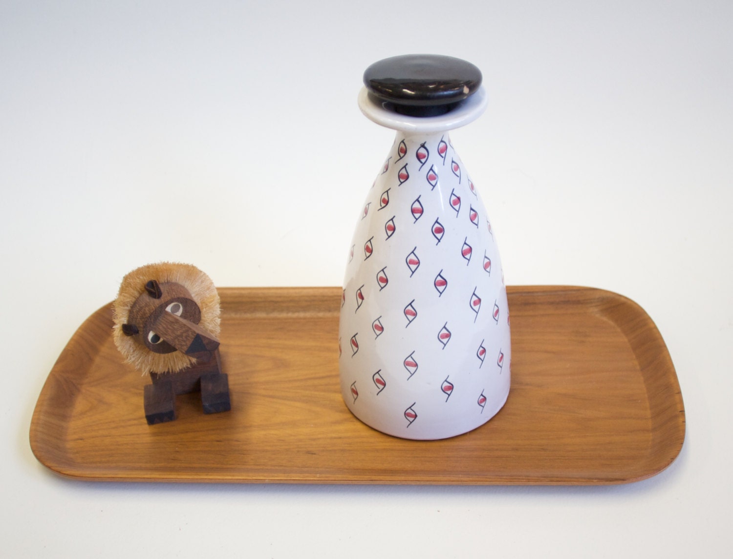 Mid Century Raymor Italian Ceramic Vase / Carafe with Top