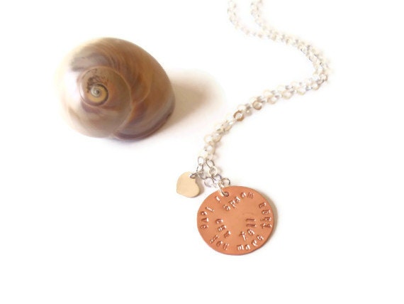 i love you necklace // hand stamped sterling silver necklace