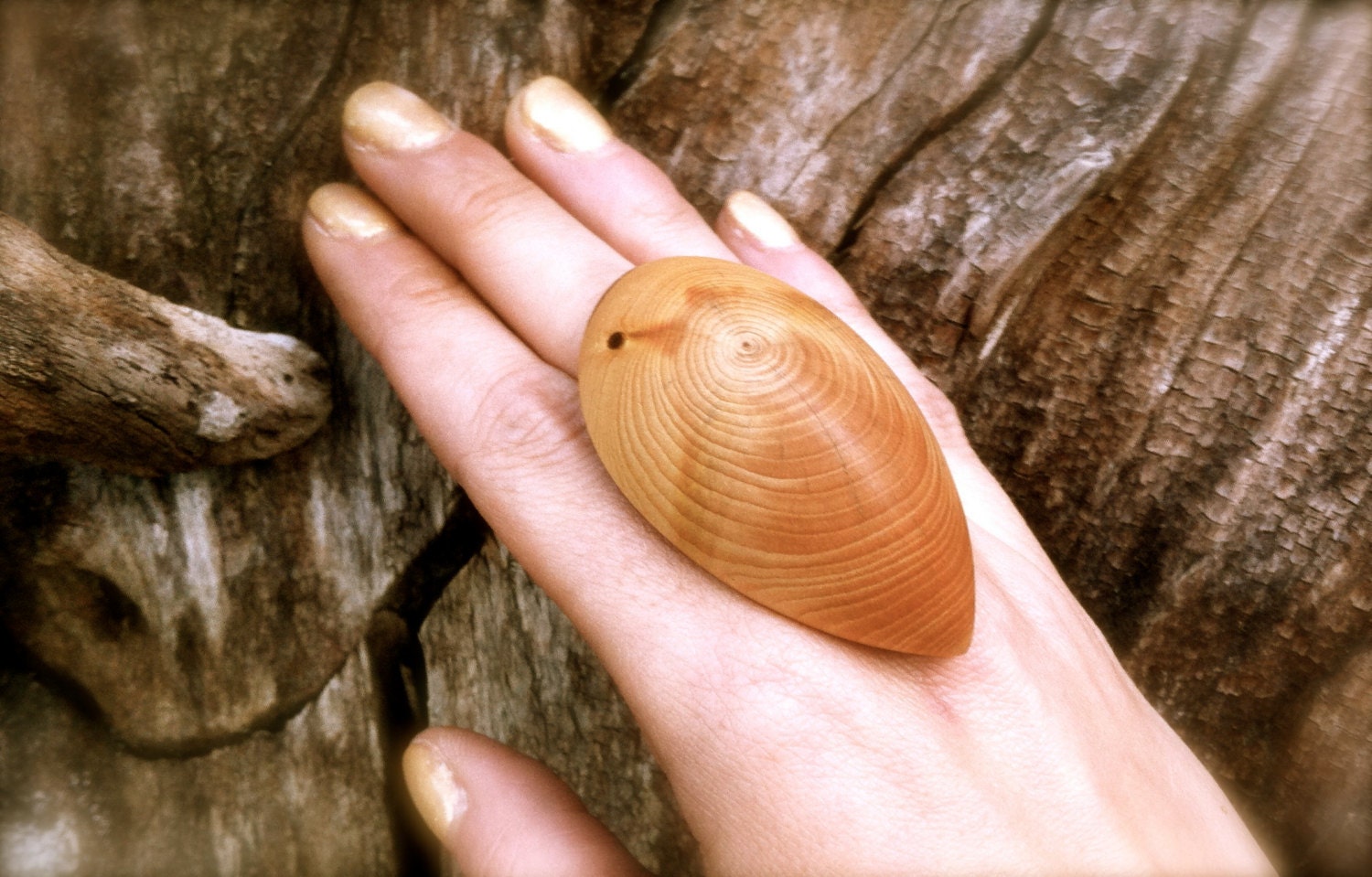Adjustable Wooden Ring Wood Jewelry Tribal