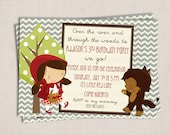 Adorable Little Red Riding Hood Story Book Birthday Party Printable Invitation Il_170x135