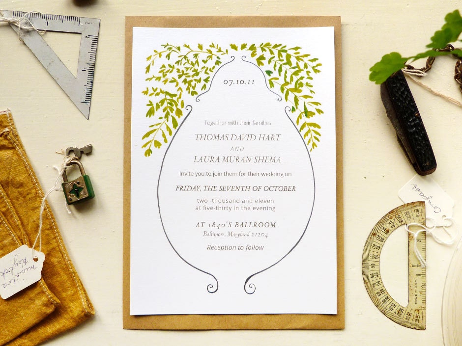 50 Fern Wedding Invitations