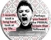 I recently took a long hard look at my life......Primal Scream. 2.25 inch Metal Pinback Button