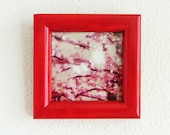 Framed Art Print, Mini Art, Mini Photo, Pink Photography, Red Frame, Wooden Frame with Glass, Tiny Art, Ready to Hang