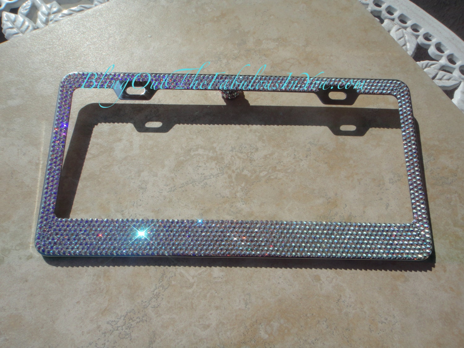 BLING BLING License Plate Frame Crystal Fetish Handmade License Plate Frame, Pink, Diamonds, Crystal Car Frame
