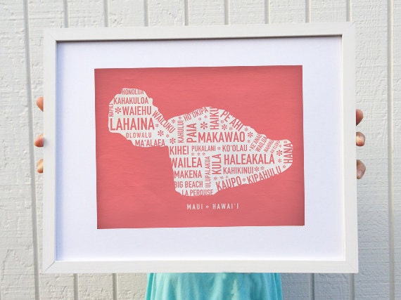 Maui Map Print
