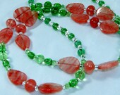 Rose Quartz Beaded Flowers and Green Eyeglass Chain Eyeglass Lanyard Office ID Badge Eyeglasses Holder Name Tag Key Necklace Teacher Nurse