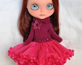 Color collection n4 Pink Hand made OOAK Dress for  blythe or simillar dolls