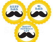 Father's Day Mustache Cupcake Toppers /DIY Digital File Il_170x135