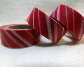Red and White Stripe Washi Tape Roll Scrapbooking Paper Crafts Party Supplies Gift Wrap Bulk