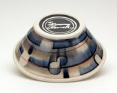 Handmade Porcelain Bowl with Dots, Spiral Stripes, and Drips