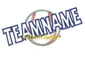 Custom Centered TEAM NAME BASEBALL Design - Machine Embroidery Design - Straight Lettering