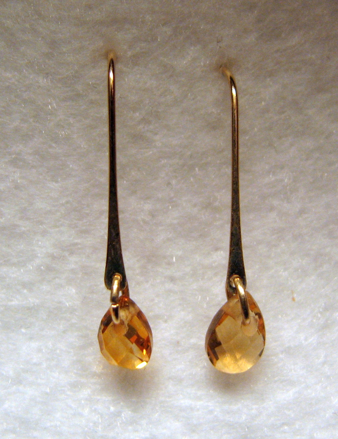 MODERN Citrine BRIOLETTES on 14k Yellow Gold Earrings