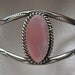 Vintage NAVAJO Signed Benjamin Haley PINK Mother of Pearl and Sterling Silver Cuff Bracelet -- Lots of Color