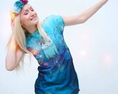 Mint green wolf-  chiffon tunic