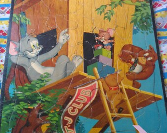 Vintage Puzzle Tom and Jerry Frame-Tray Inlay Puzzle Copyright-Loews Whitman Pub.