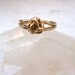 Petite Gold Knot Ring with Crystal Center