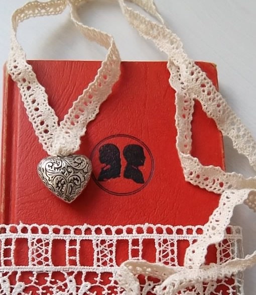 Heart shaped necklace  silver color,  necklace...Valentine's Day
