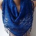 lace scarf cobalt blue scarf shawl