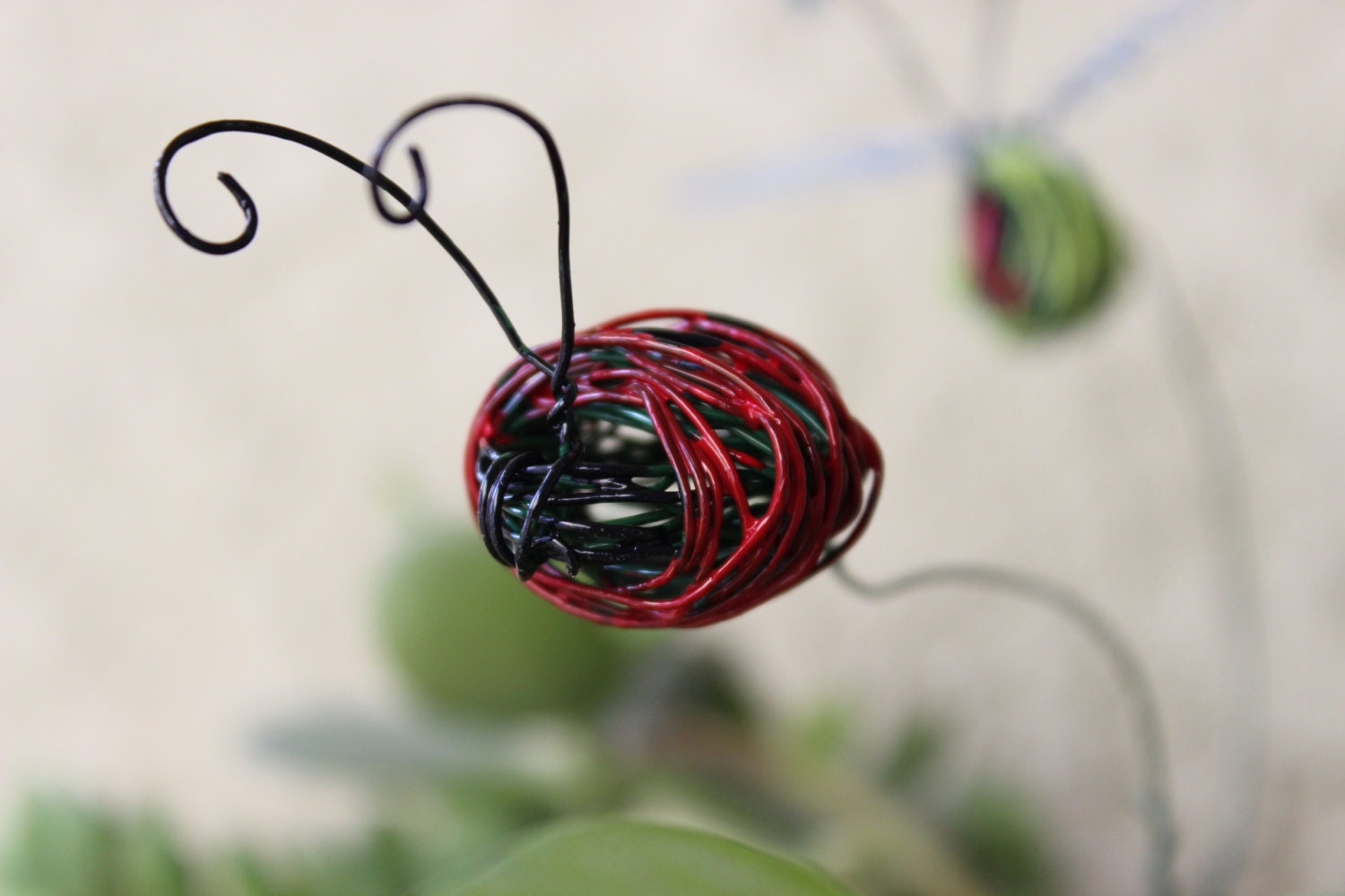 Wire Ladybug Garden Stake