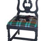 Vintage Refurbished Wooden Chair with Scottie Dog