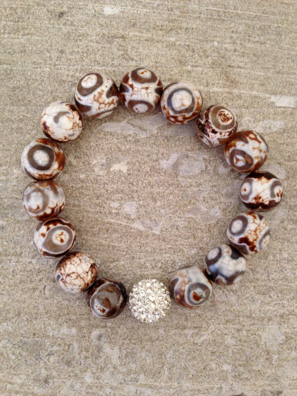Brown Agate Beaded Bracelet