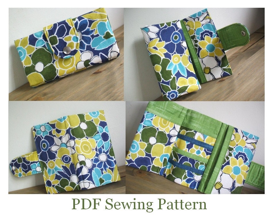 INSTANT DOWNLOAD Wallet Sewing Pattern - PN209A Tri-Fold Wallet pdf Tutorial