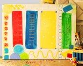 Kids Wall Art for nursery, playroom, or bedroom, art & room decor, original acrylic on canvas, bright and imaginative