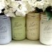 As Seen in Vogue Australia - SPRING/SUMMER WEDDING, Home Decoration - Centerpiece - Painted and Distressed Mason Jars - Vase