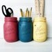 Primary Colors - Home, Dorm or Office Decor, Teacher Gift - Painted Mason Jars - Pencil Holder