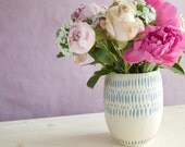 Handmade ceramic vase, stoneware vase - flower vase, bud vase, unique flower holder home decor, modern vase pottery - blue
